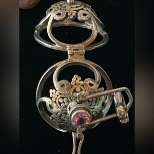 Beautiful crystal/stone holder ball.  Sterling silver.